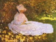 A Woman Reading Claude Monet